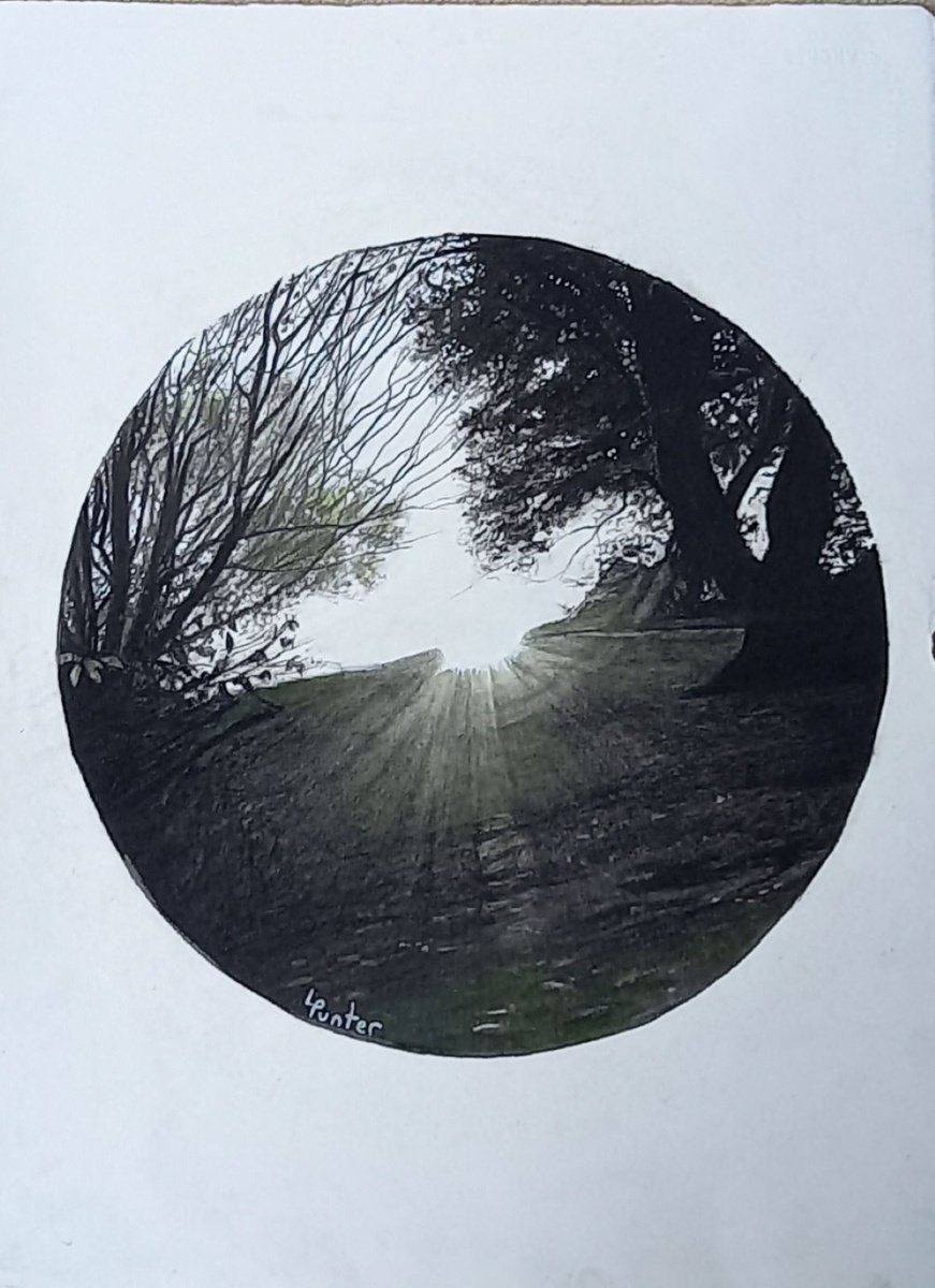 Landscape Pencil Drawing By Lisa Punter, 11 X 15", Roundel 3: Hope, Original Artwork