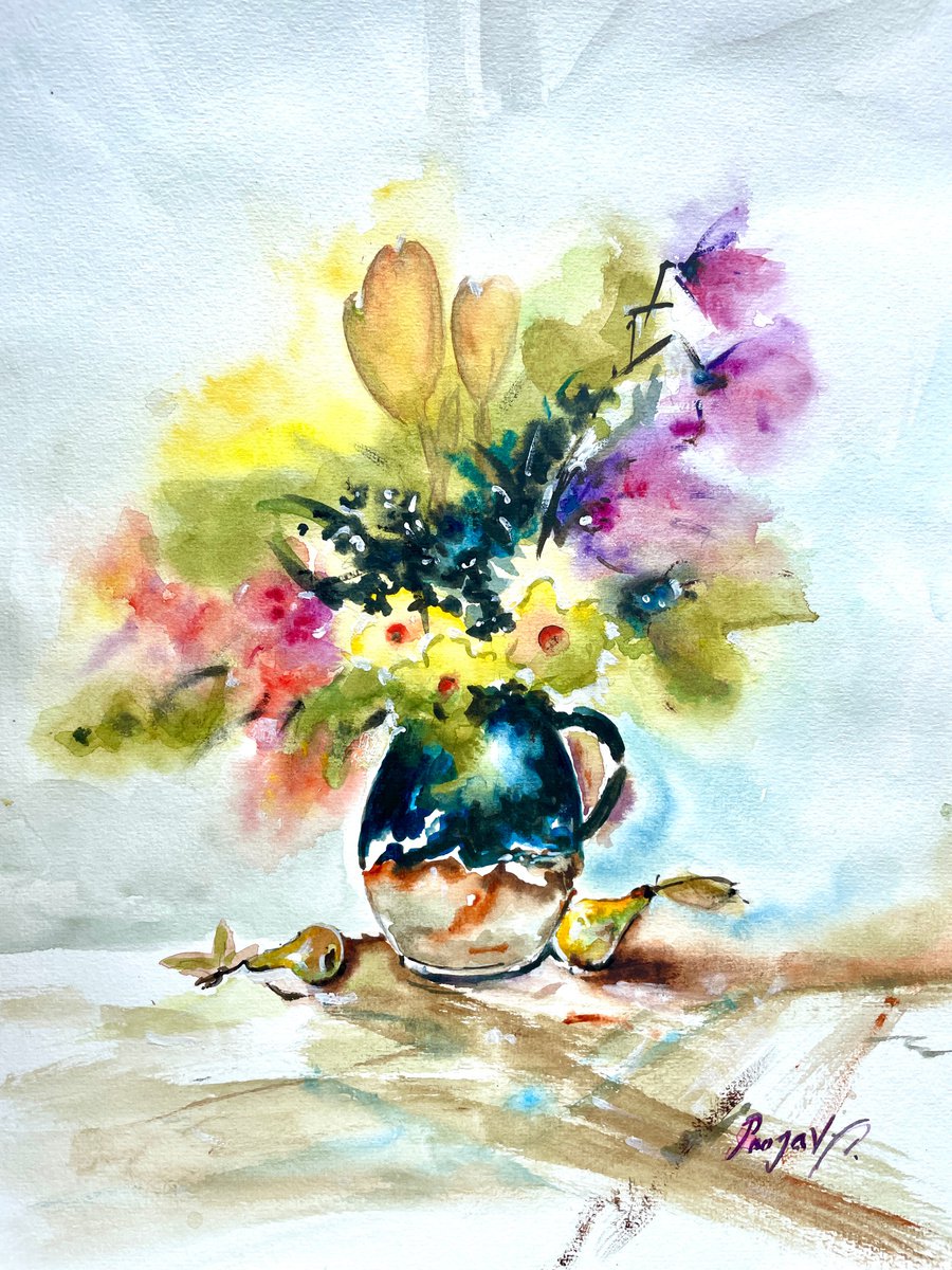 Floral Dance - Watercolour Study- Pooja Verma by Pooja Verma