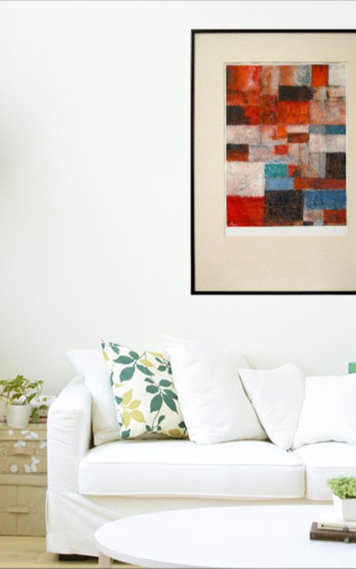 "ABSTRACT VARIATIONS # 87". Matted and framed. by Rumen Spasov