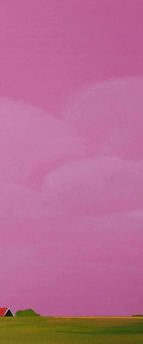 Pink sunrise in my Dutch polder by Nelly van Nieuwenhuijzen