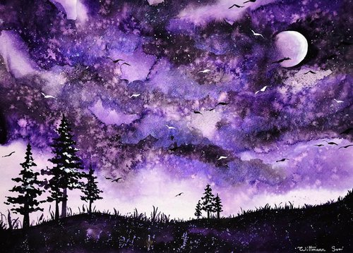 Purple Night & Moon by Svetlana Wittmann
