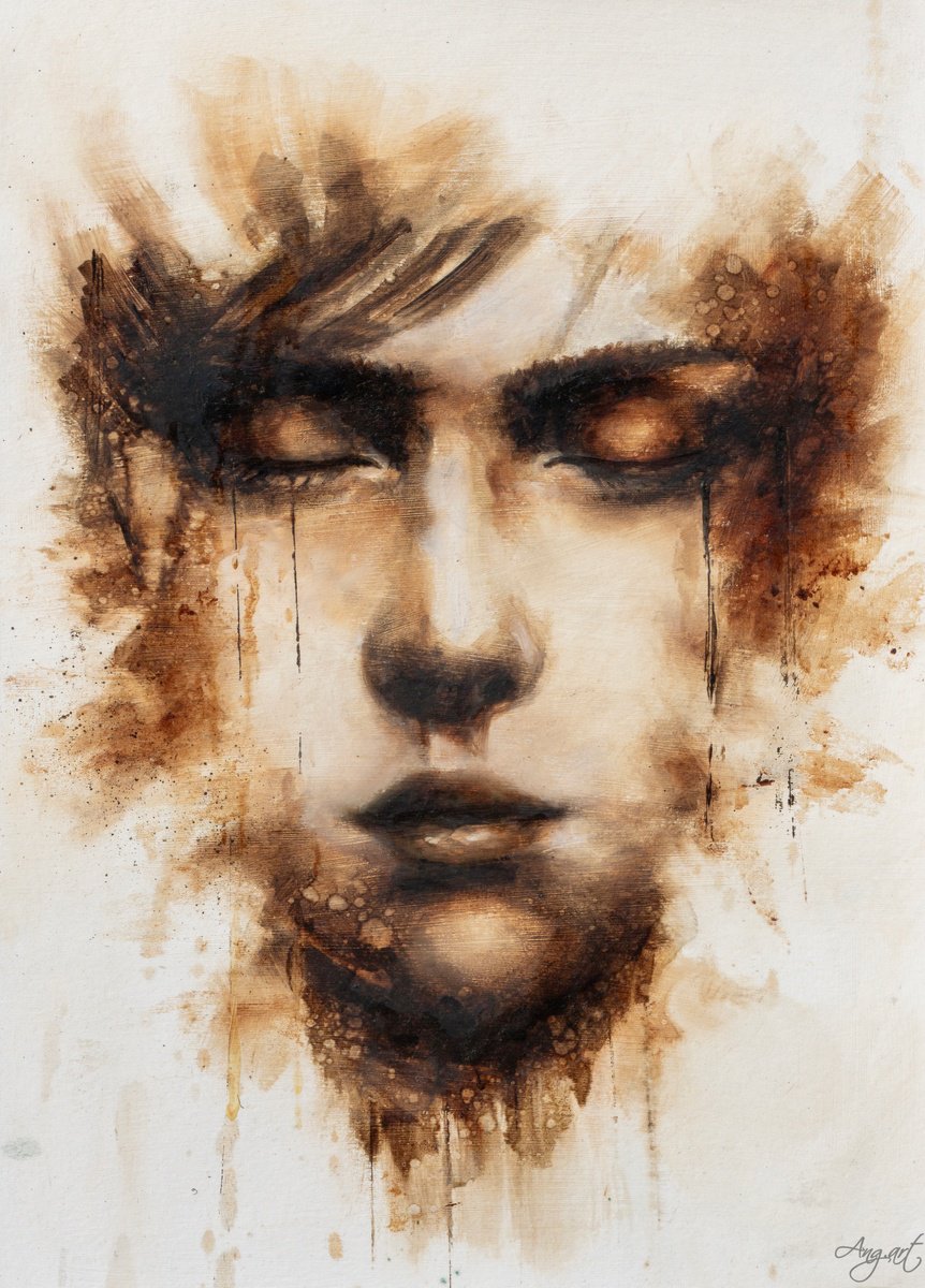 Impressionistic Portrait Oil Painting By Angela Suto, 12 X 17, Somnium Vi, Original Artwork