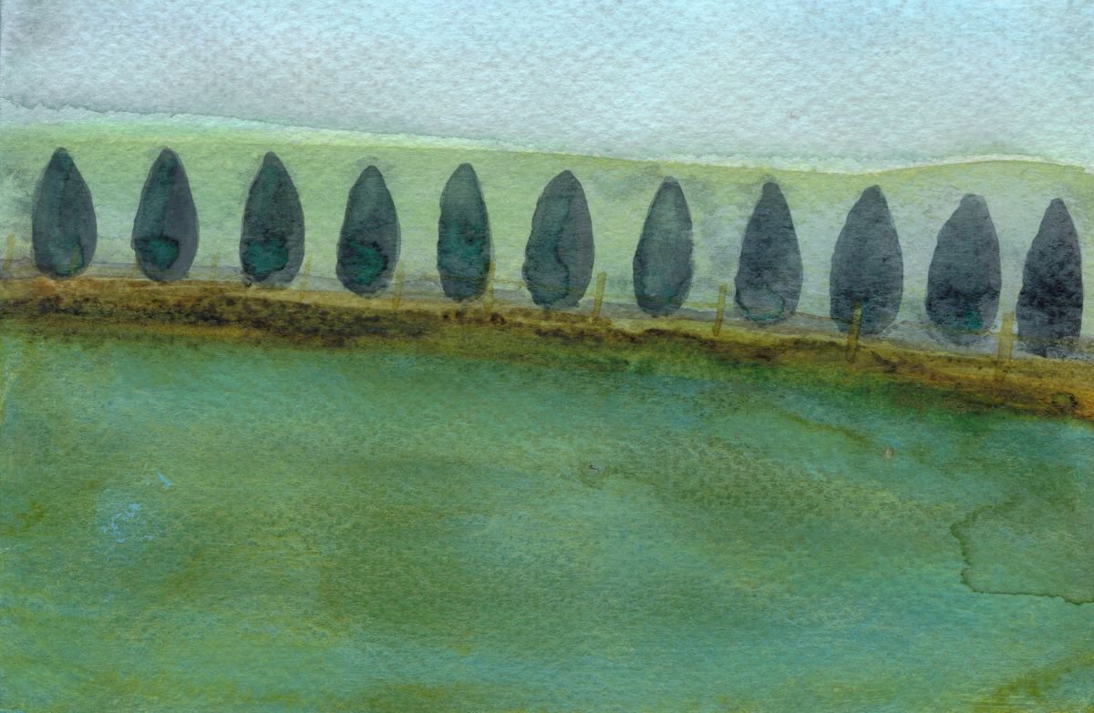 Impressionistic Watercolour , Sentinal #4 - Landscape By Eleanore Ditchburn, 6 X 4, Artwork For Sale On Artfinder