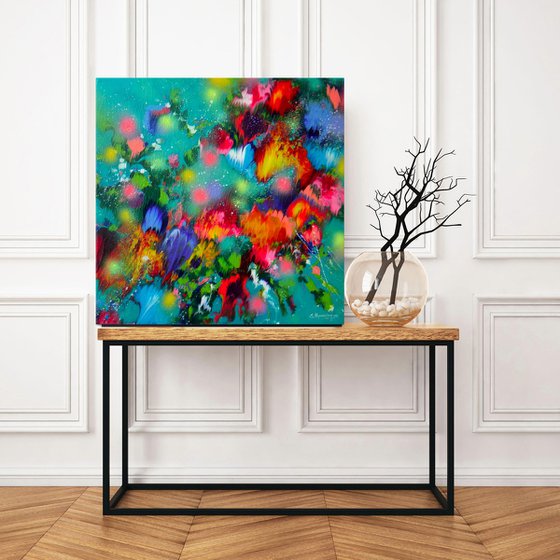 Floral Painting "Flowers of Emerald Lake"