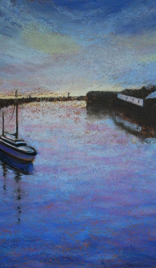 Evening Blue, Whitby (Framed, ready to hang) by Denise Mitchell