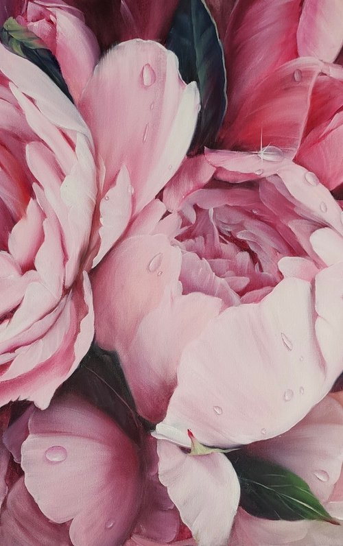 “Peony sunrise” 70/100cm by Alexandra Ozerova