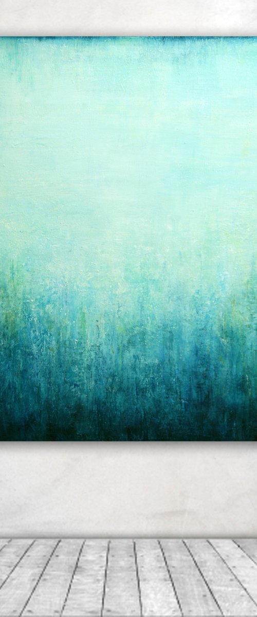 Abstract Turquoise Landscape V by Behshad Arjomandi