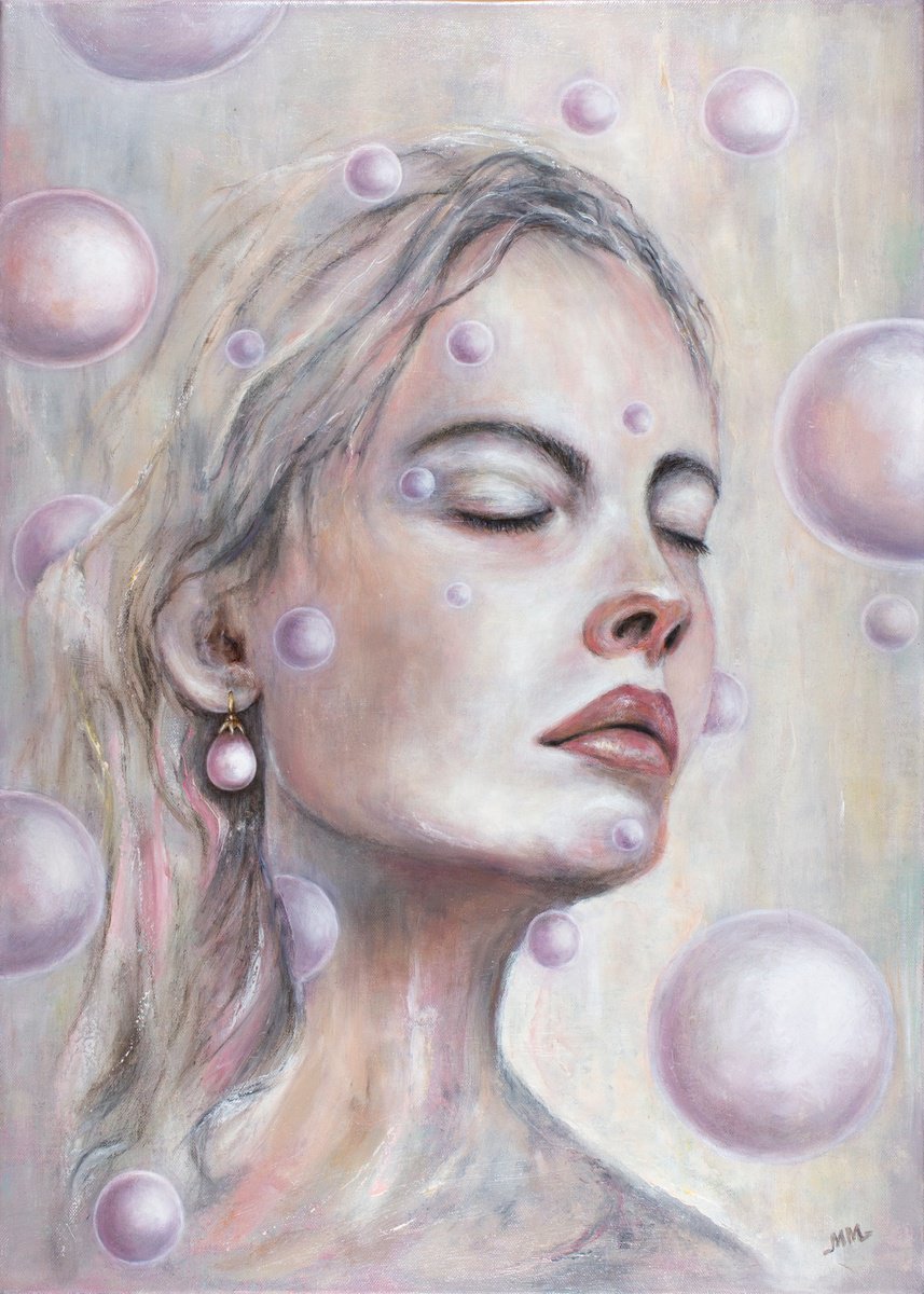 Expressive Oil Painting , The Pink Thread: Sensuality By Mila Moroko, 20 X 28, Artwork For Sale On Artfinder