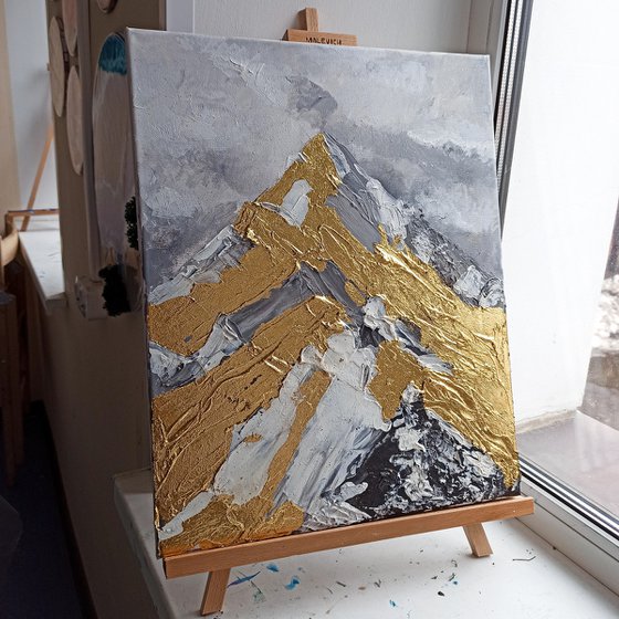 Gold Mountain Abstract Canvas