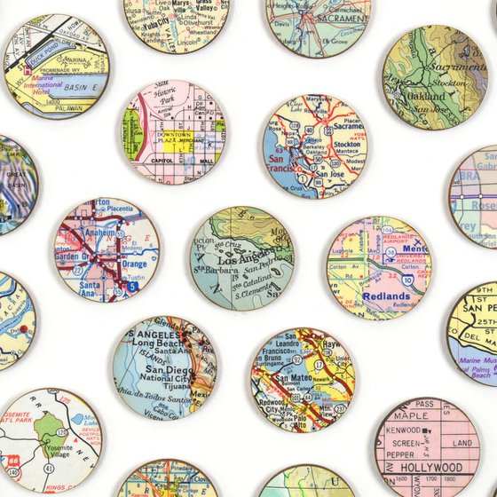 California Map Dots Collage