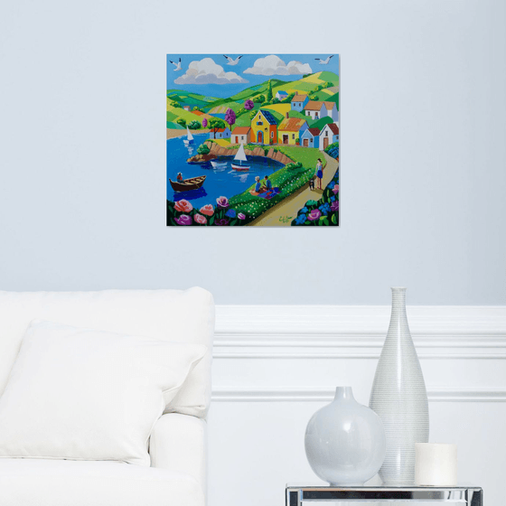 Whimsical Harbour Scene