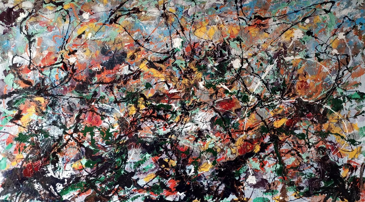 Impressionistic Abstract Acrylic Painting By Antonino Puliafico, 53 X 31, Fiorellini, Original Artwork