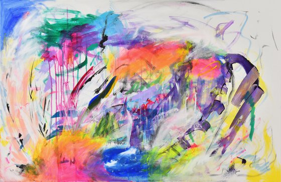 Emotional Overload 80x120 cm 32"x47" Abstract painting landscape format horizontal