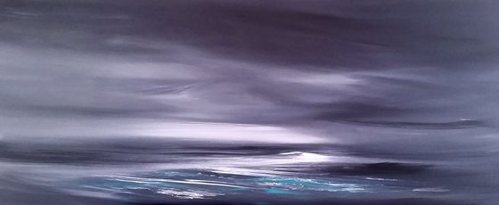 Seascape, Pure Union  - Panoramic, Monochrome, XL, Seascape, Modern Art Office Decor Home (2016)