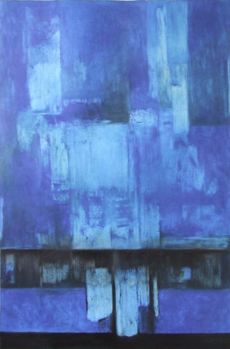 Abstract Oil Painting By Csaba Csendes, 24 X 35, Disappearing, Original Artwork