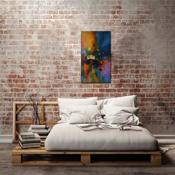Night, Oil painting on canvas, free shipping