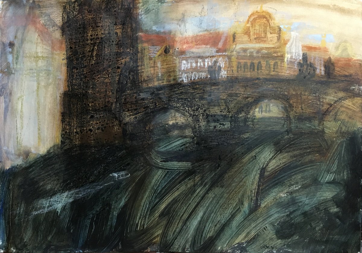 Prague, Vltava River by Olga Kataeva-Rochford