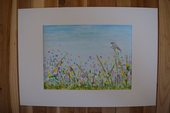 Spring Fields with 1 song bird