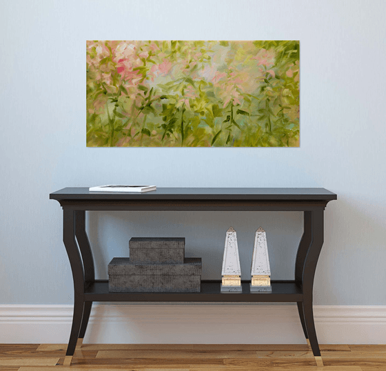 Pastel flowers - Floral abstraction - Oil painting