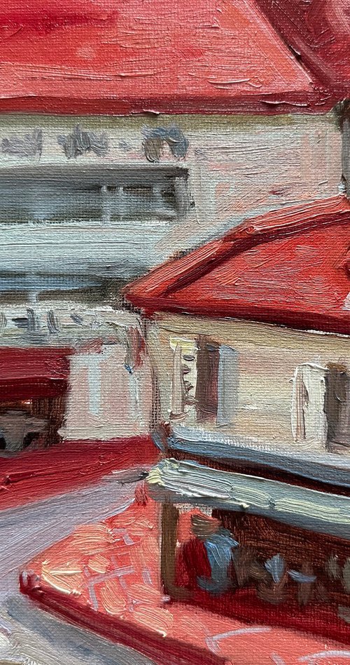 street with red roofs by Anna Bogushevskaya