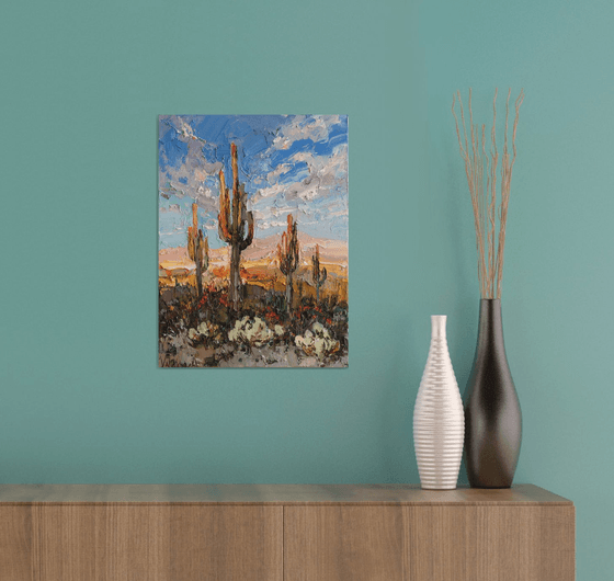 Cactus Desert at Sunset