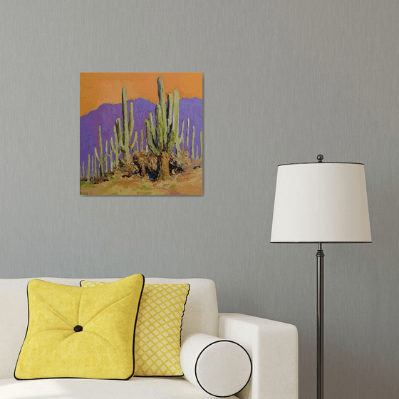 Saguaro. Desert Evening