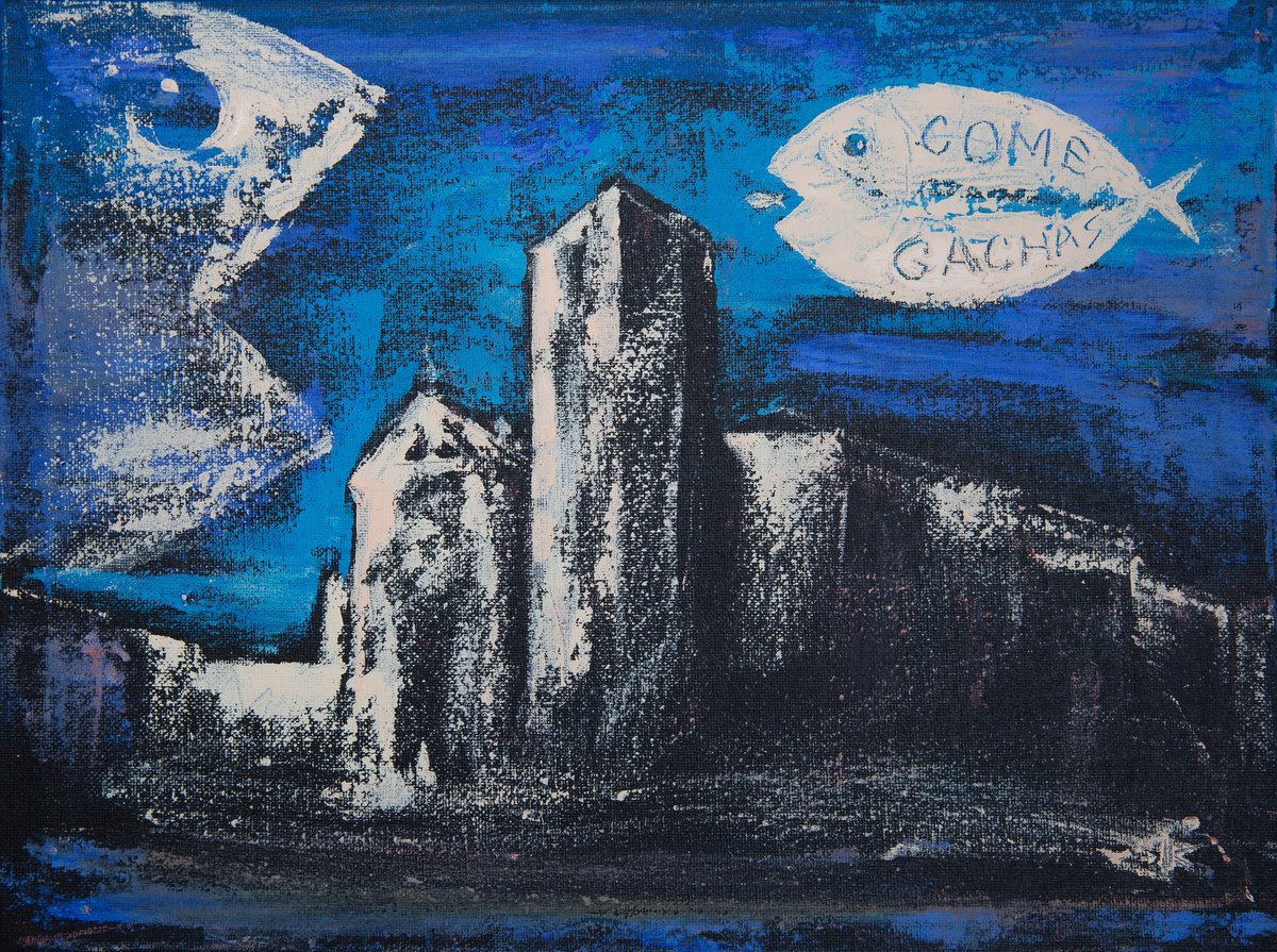 Impressionistic Cityscapes Acrylic Painting By Denys Kuvaiev, 16 X 12, Come Gachas Guijuelo, Original Artwork