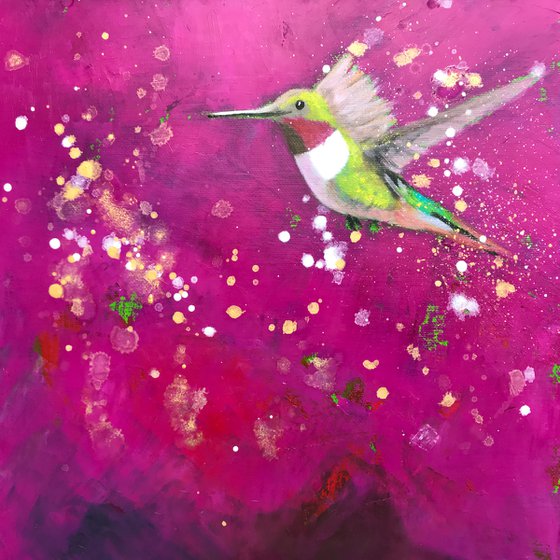 Hummingbird ~ on Magenta