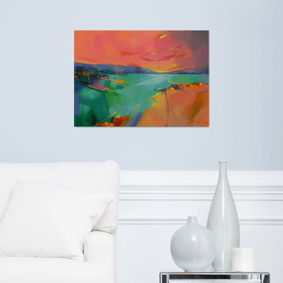 "New Horizon" Original painting Oil on canvas Abstract Landscape (2021)