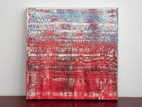 50x50 cm Red Abstract Painting Abstract landscape painting