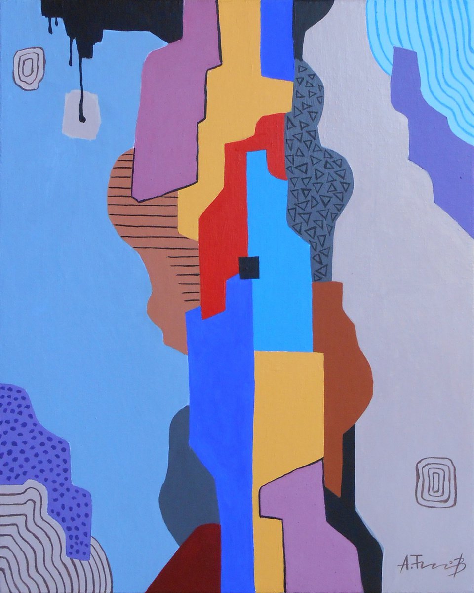 Abstract Acrylic Painting By Alexander Titorenkov, 16 X 20, Abstract X, Original Artwork