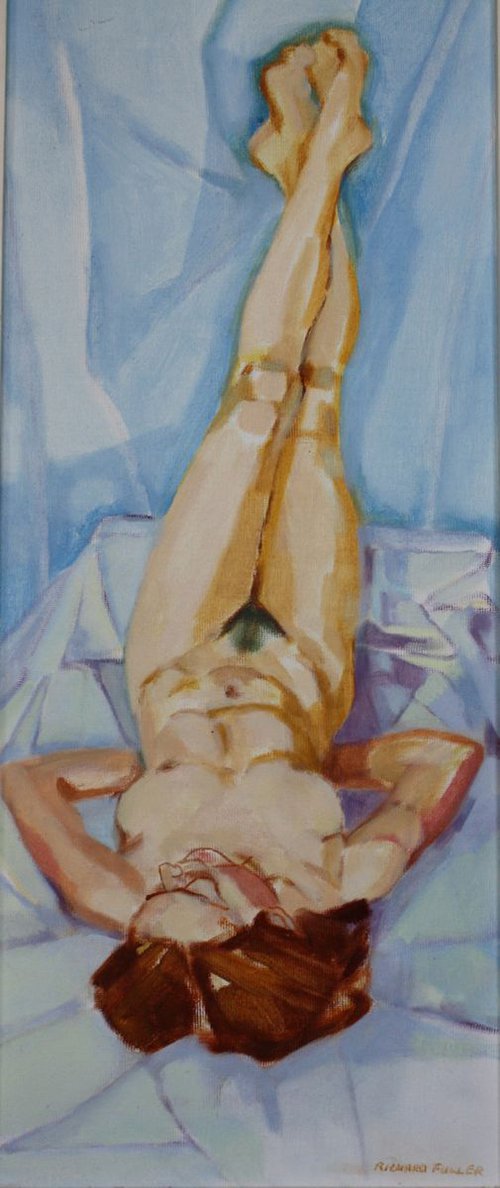 Elena with legs in the air by Richard Fuller