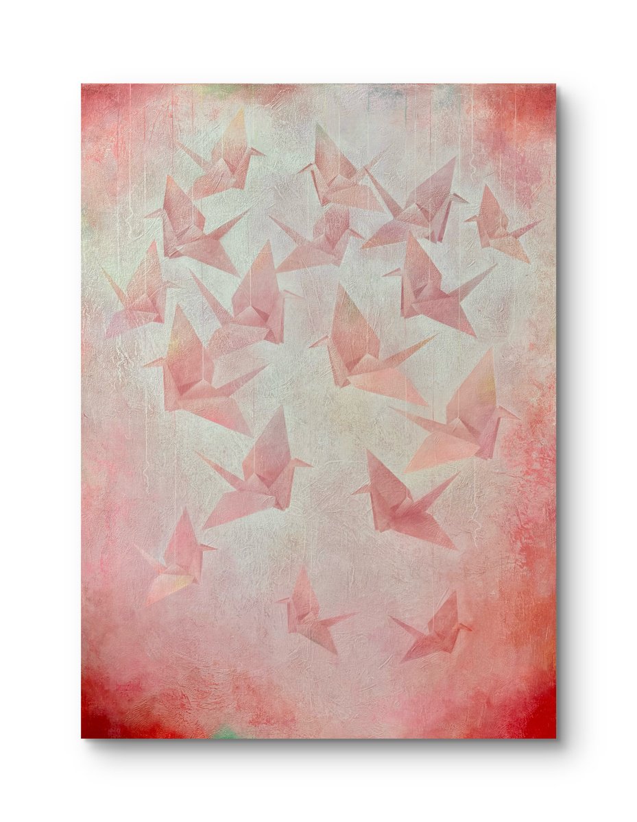  Drifting Together, Origami # 3 By Arinika Stratievsky, 36 X 48, Artwork For Sale On Artfinder