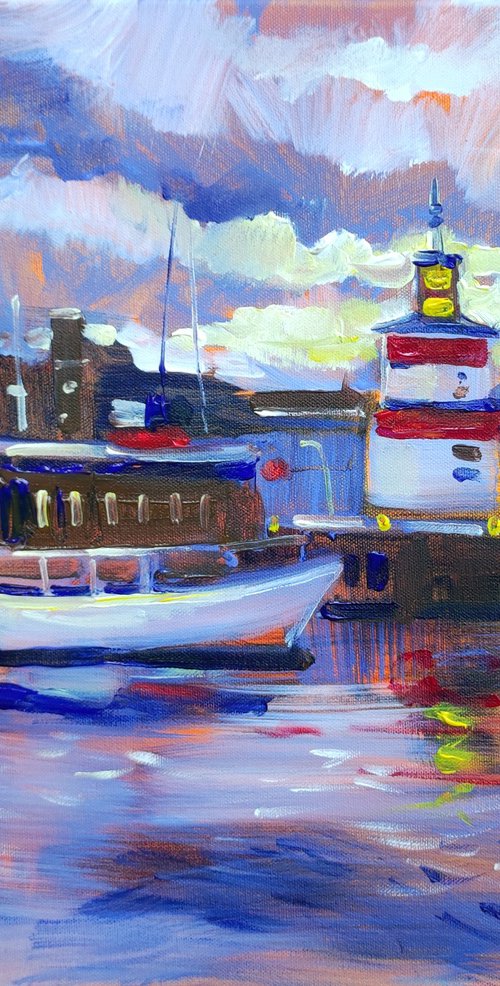 Sunset in the Harbor by Natalia Miasnikova