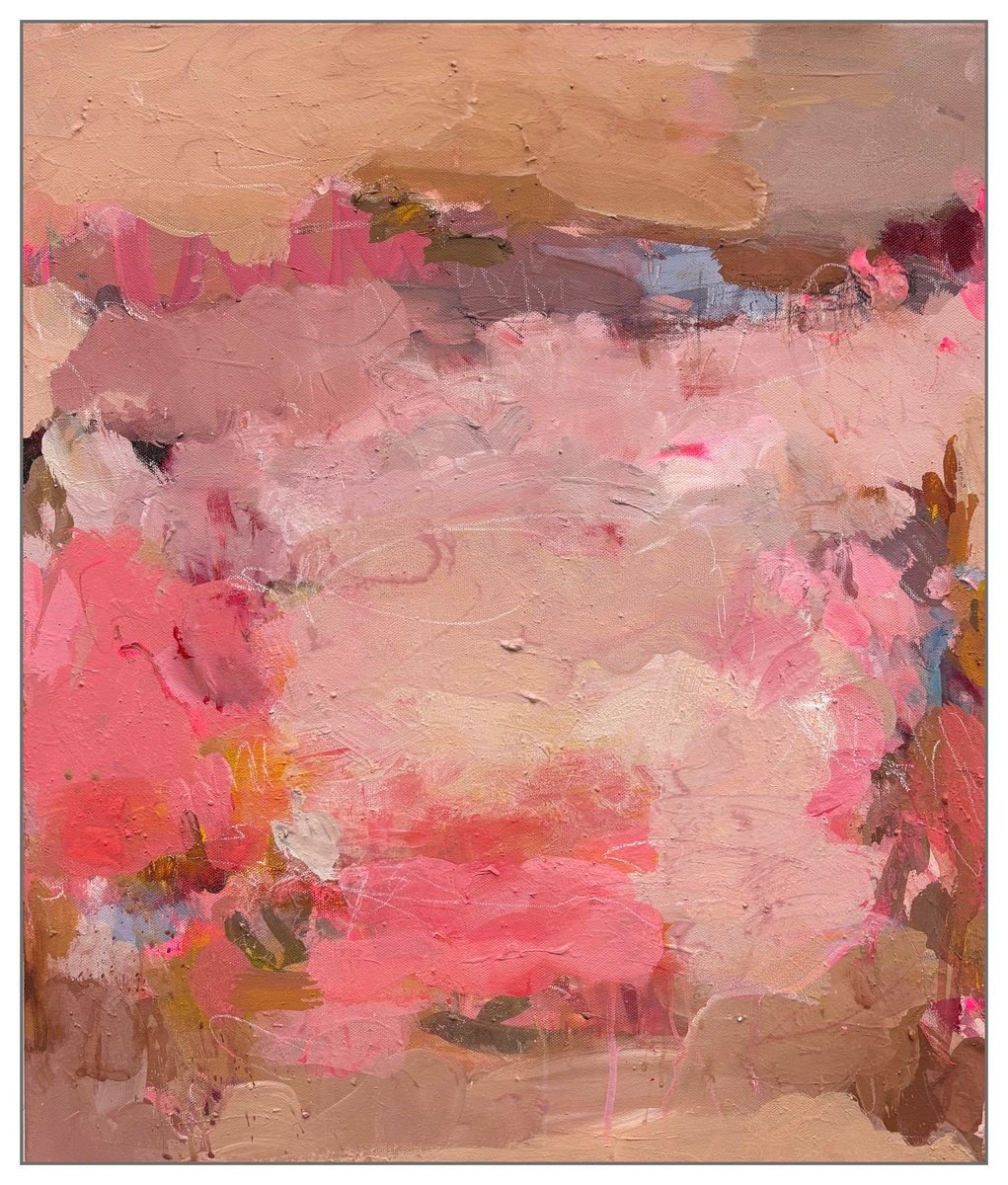 Abstract Acrylic Painting By Angela Dierks, 21 X 25, On Firm Ground, Original Artwork