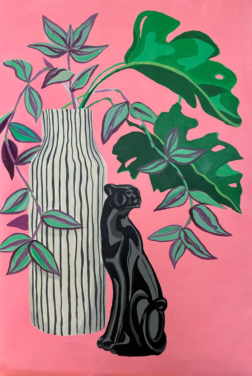 Impressionistic Botanical Acrylic Painting By Alexandra Dobreikin, 16 X 24, Parther, Original Artwork