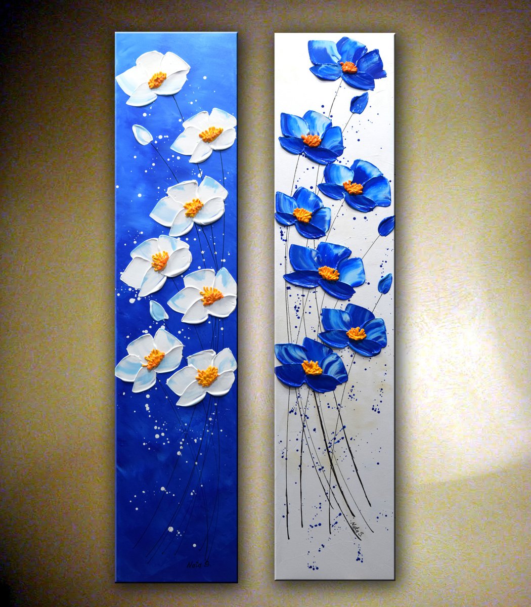 Lovely Poppies - Set of 2 Paintings by Nataliya Stupak