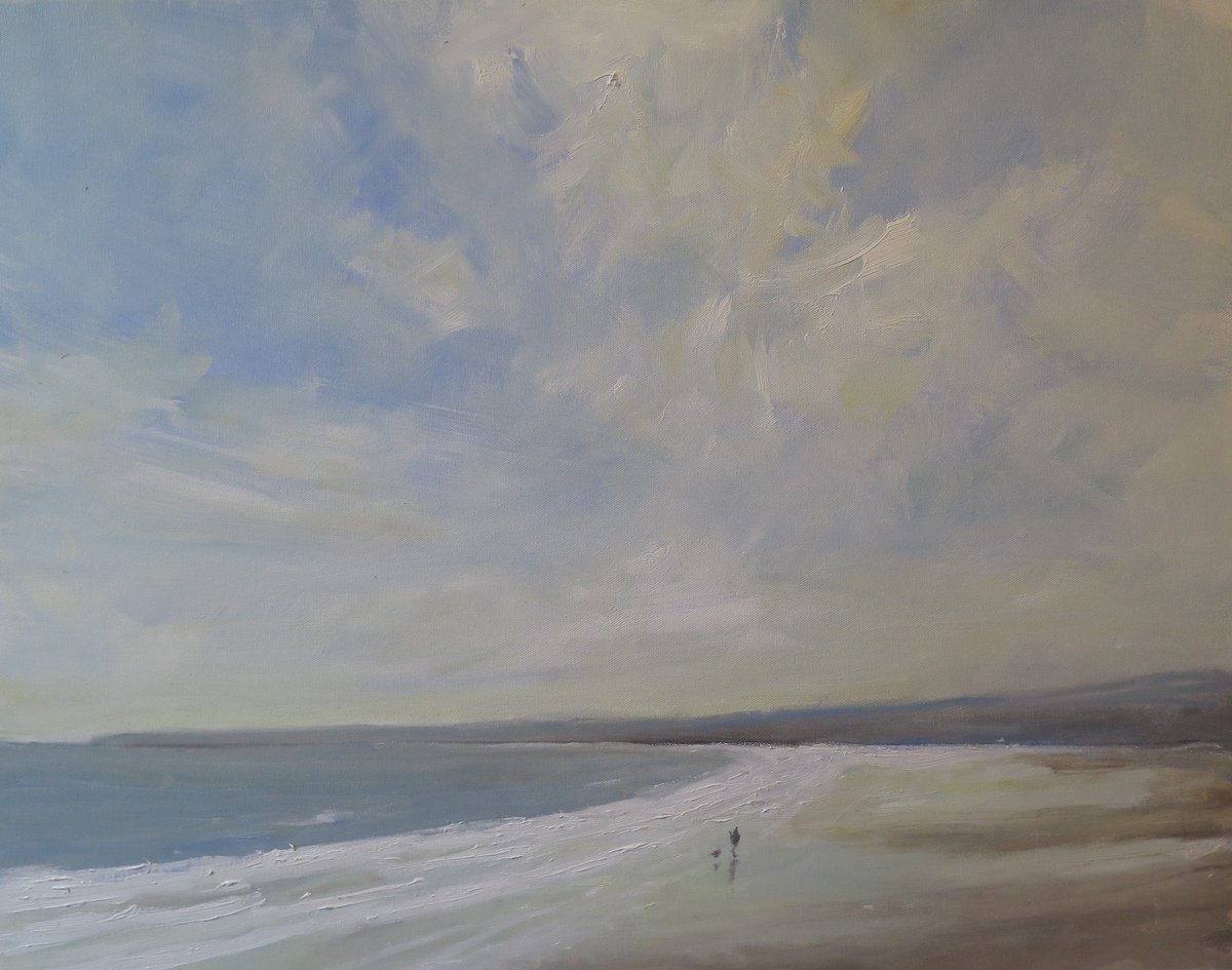 Filey Bay, Jan 12 By Malcolm Ludvigsen, 30 X 24, Artwork For Sale On Artfinder