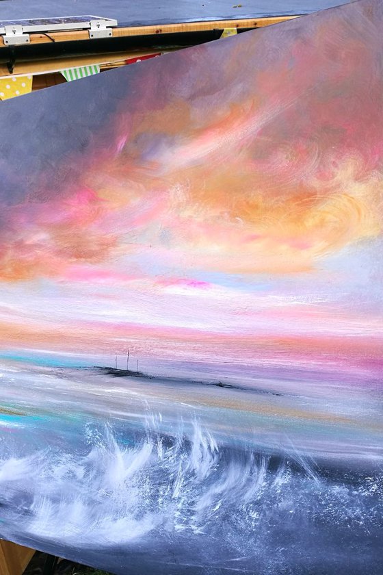 Seascape, "The Calm After the Storm" - Large Original Seascape Painting