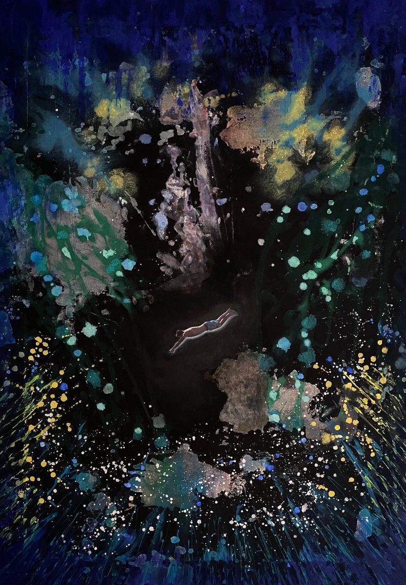 Surrealistic Landscape Painting By Stefano Pallara, 28 X 39", The Universe Is Always Right, Original Artwork