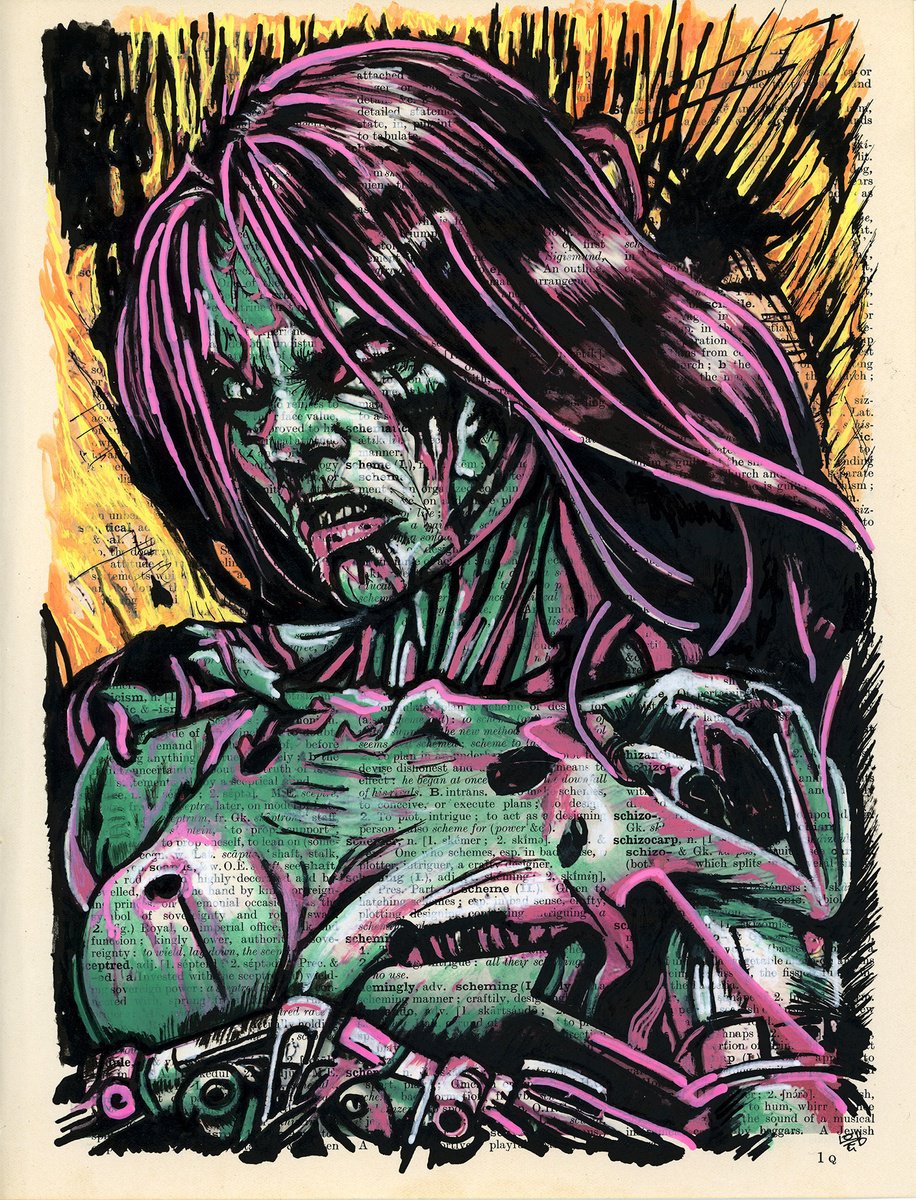 Portrait Collage By Jakub Dk - Jakub D Krzewniak, 8 X 11, Do I Frighten You?, Original Artwork