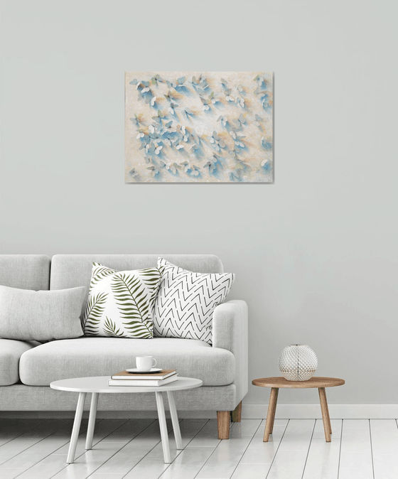 White composition with butterflies