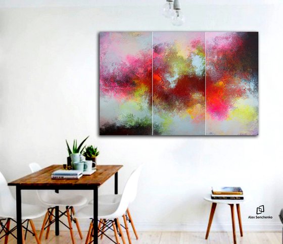 150x100cm. / Abstract Painting / 3 in 1 / Full Bloom