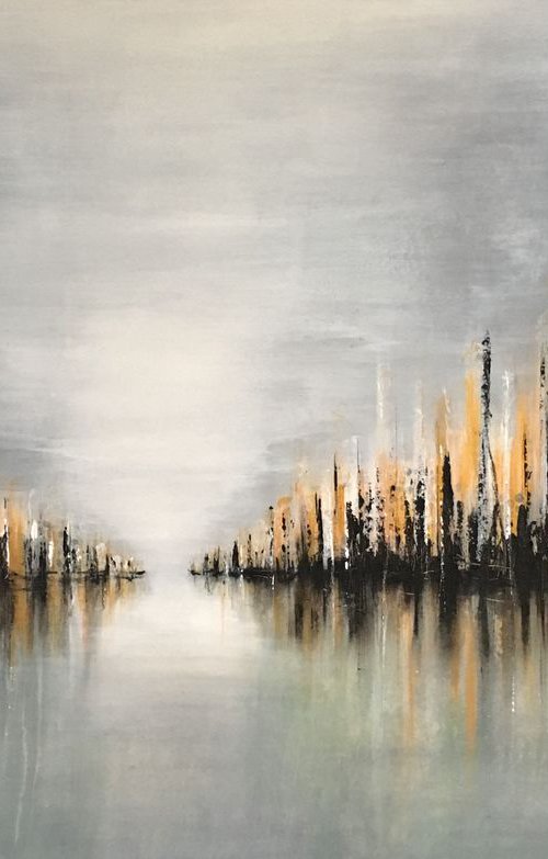 Golden Horizon Landscape Abstract by Paul Hardern