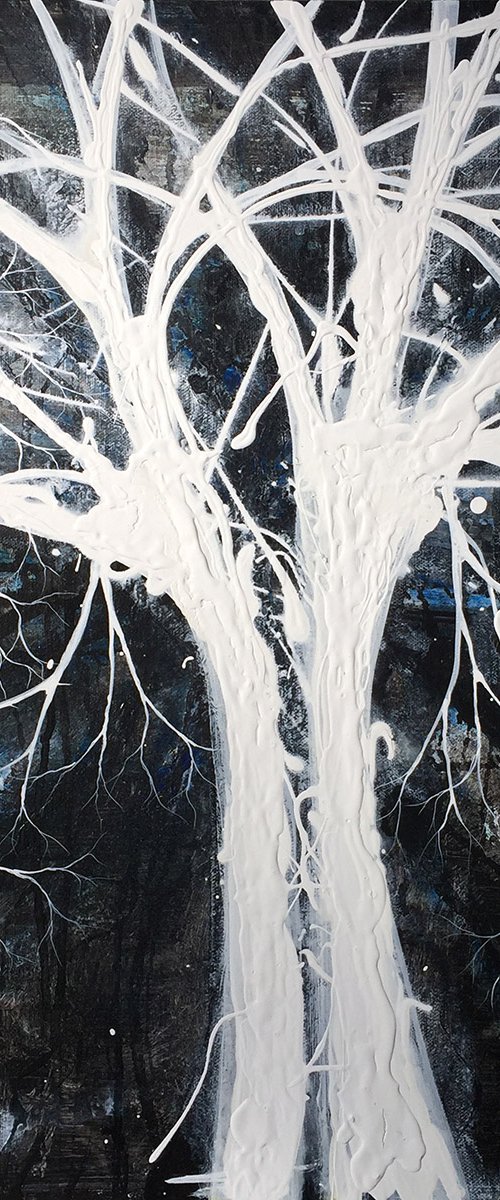 Black and White Love Trees by Carol Wood