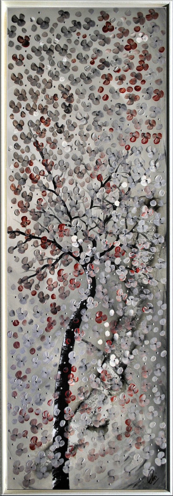 Hundred Wishes  acrylic abstract painting cherry blossoms nature painting framed canvas wall art