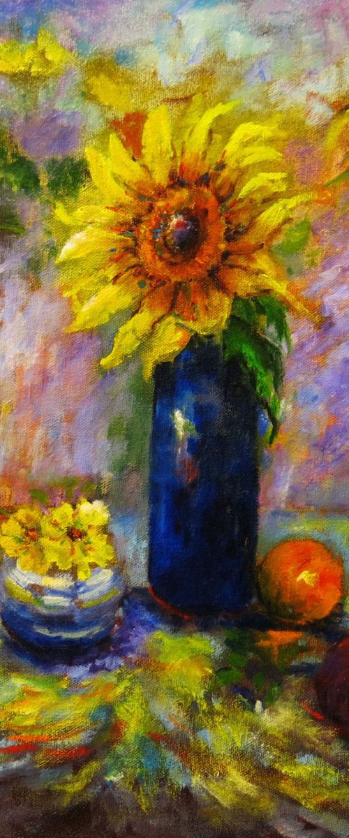 Sunflowers and Fruit by Maureen Greenwood