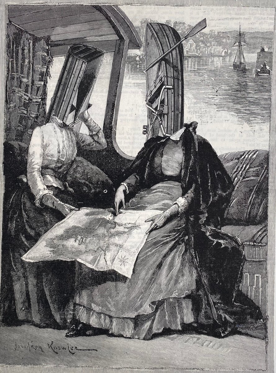 Surrealistic Portrait Collage By Tudor Evans, 7 X 9", Boating With Mary And Elizabeth, Original Artwork