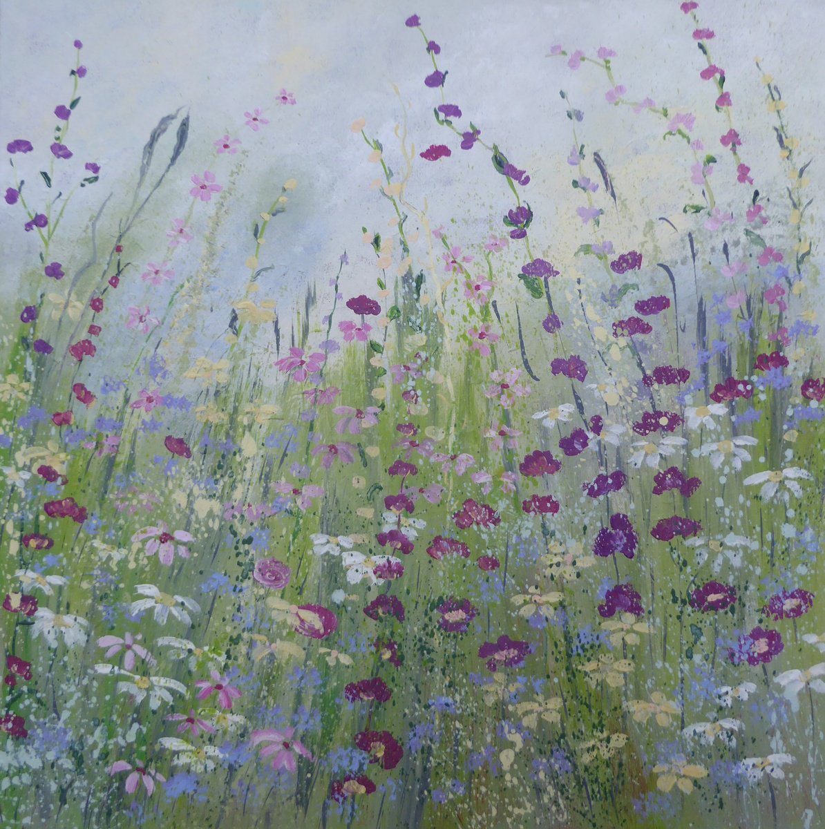Acrylic Painting , Summer Rush By Elaine Allender, 24 X 24, Artwork For Sale On Artfinder
