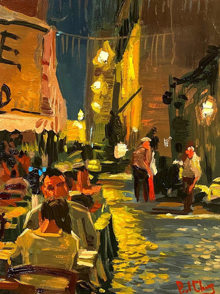 Bistro In Alley By Paul Cheng, 9 X 12, Artwork For Sale On Artfinder